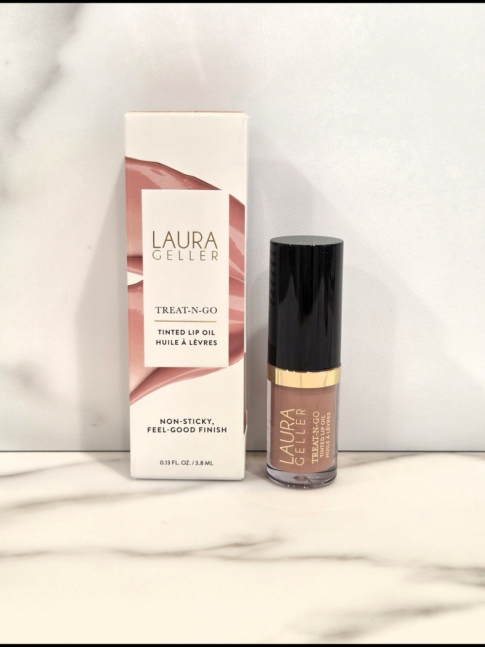 LAURA GELLER Treat-n-Go Tinted Lip Oil In Finish Line (Dusty Pink) 3.8ml - NIB